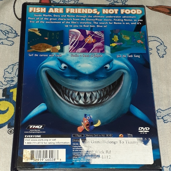 Disney Finding Nemo Playstation 2 Video Game Vintage PS2 CIB - Picture 2 of 3